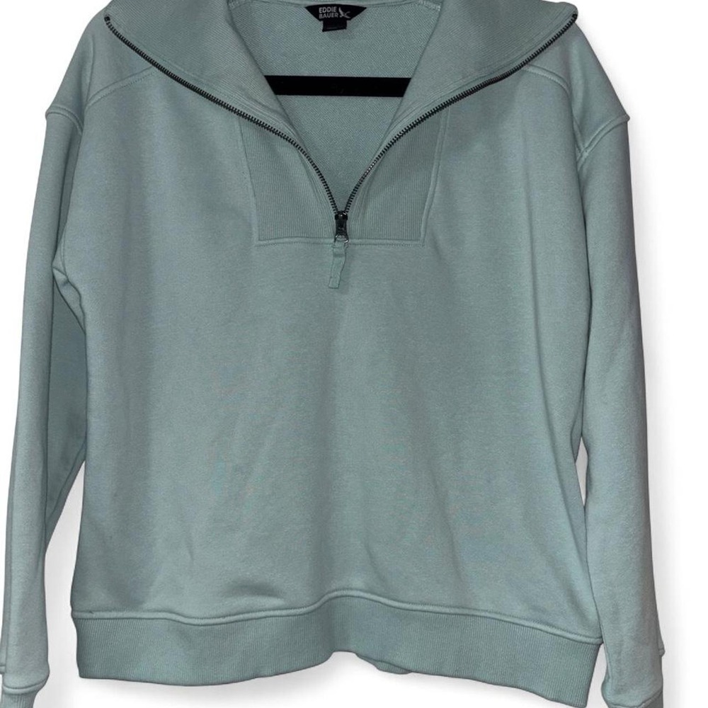 Eddie Bauer mint green quarter zip sweatshirt